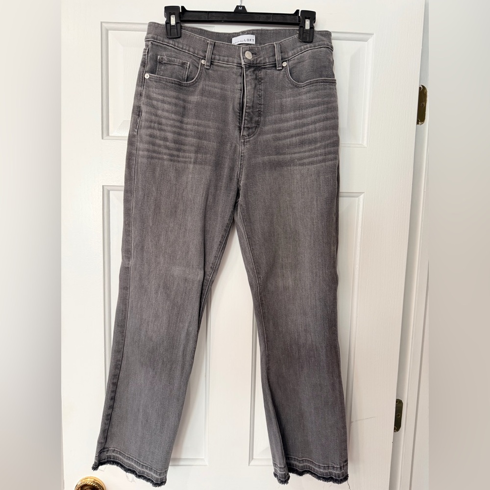 LOFT Women's Straight Leg Charcoal Jeans